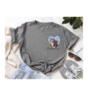 Comfort Colors Gray Short Sleeve Tee with Frenchie Love Graphic Tees